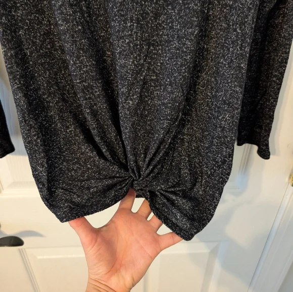 Soft Black Long Sleeve Top With Twist Front - Picture 8 of 10